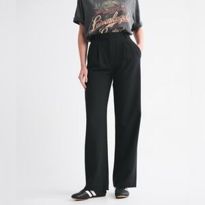 Abercrombie and Fitch Sloane Black Pleated Trouser Pant Tailored 31 12